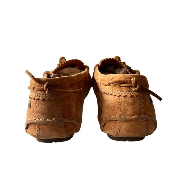 UGG 7.5 Suede Roni Moccasian Driving Loafers Shearling Wool Slippers Shoes Brown - Picture 4 of 9